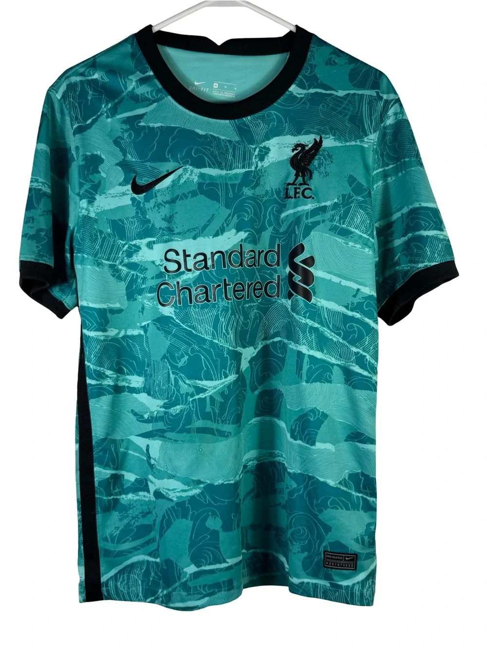 Liverpool FC Jersey Mens M Teal Premier League Soccer Nike Dri-FIT Away 2020/21